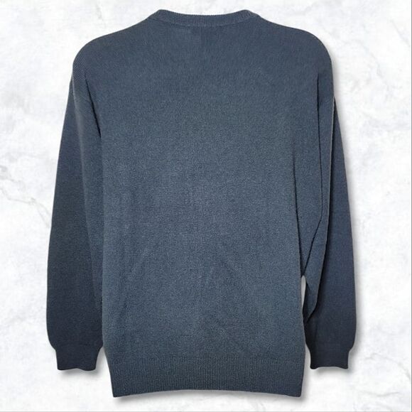 Studio GA Wool Cashmere Grey Long Sleeve Crew Neck Ribbed Sweater - Picture 3 of 7